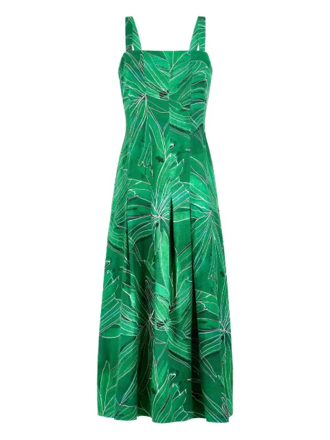 Marie Oliver Dixon leaf-print midi dress