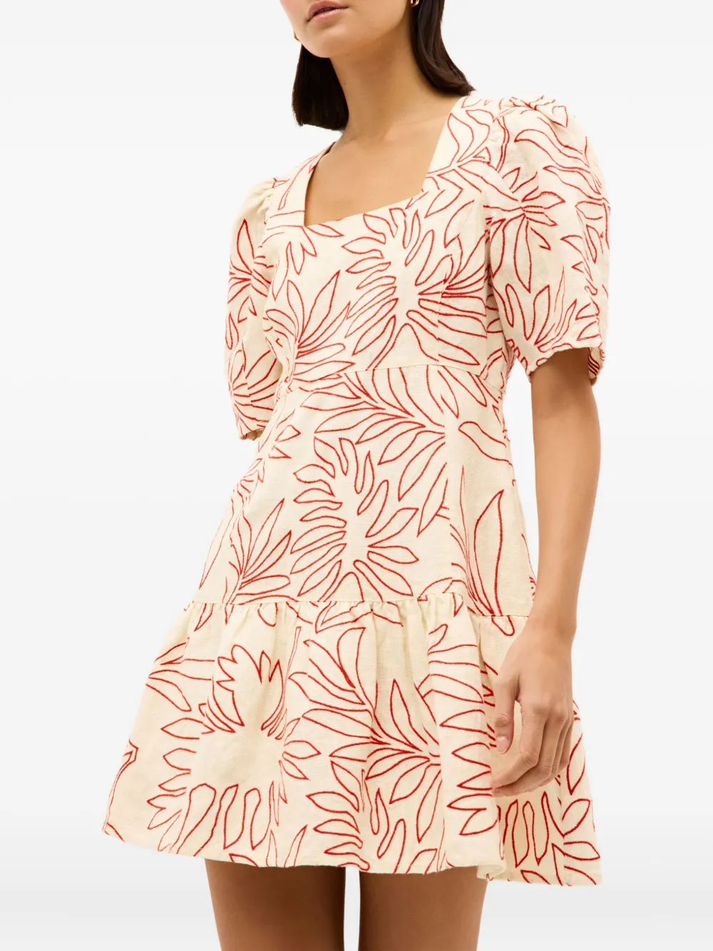 Marie Oliver Temma mini-jurk met bloemenprint Wit
