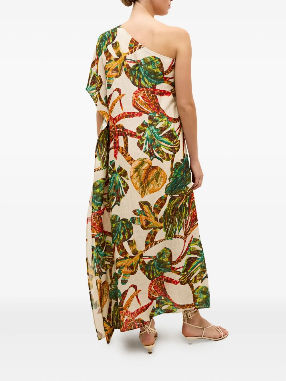 Marie Oliver Farrow asymmetrische maxi-jurk Beige