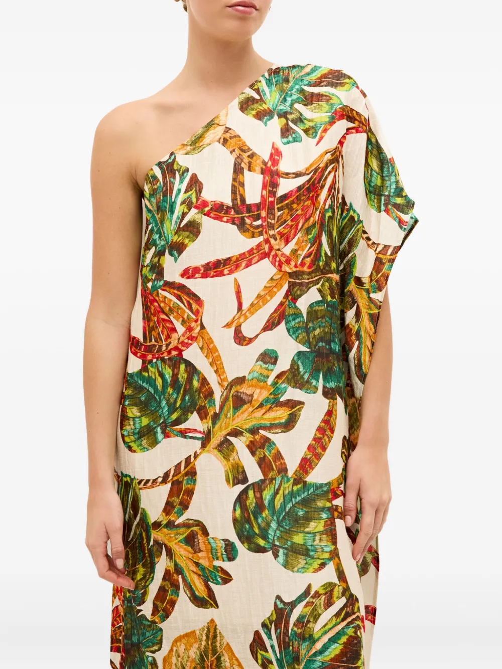 Marie Oliver Farrow asymmetrische maxi-jurk Beige