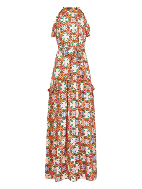 Marie Oliver Keenan floral-print ruffled maxi dress