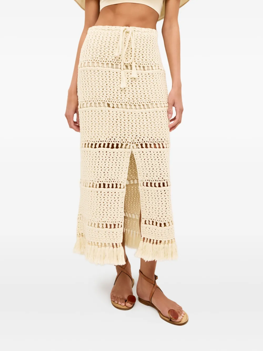Marie Oliver Petra gehaakte midi-rok Beige