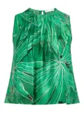 Marie Oliver Letta leaf-print top - Green