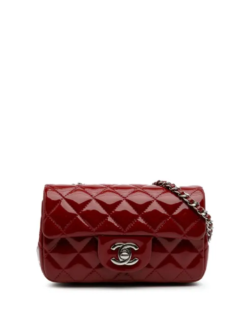 CHANEL Pre-Owned 2013-2014 Extra Mini Rectangular Classic Patent Single Flap crossbody bag