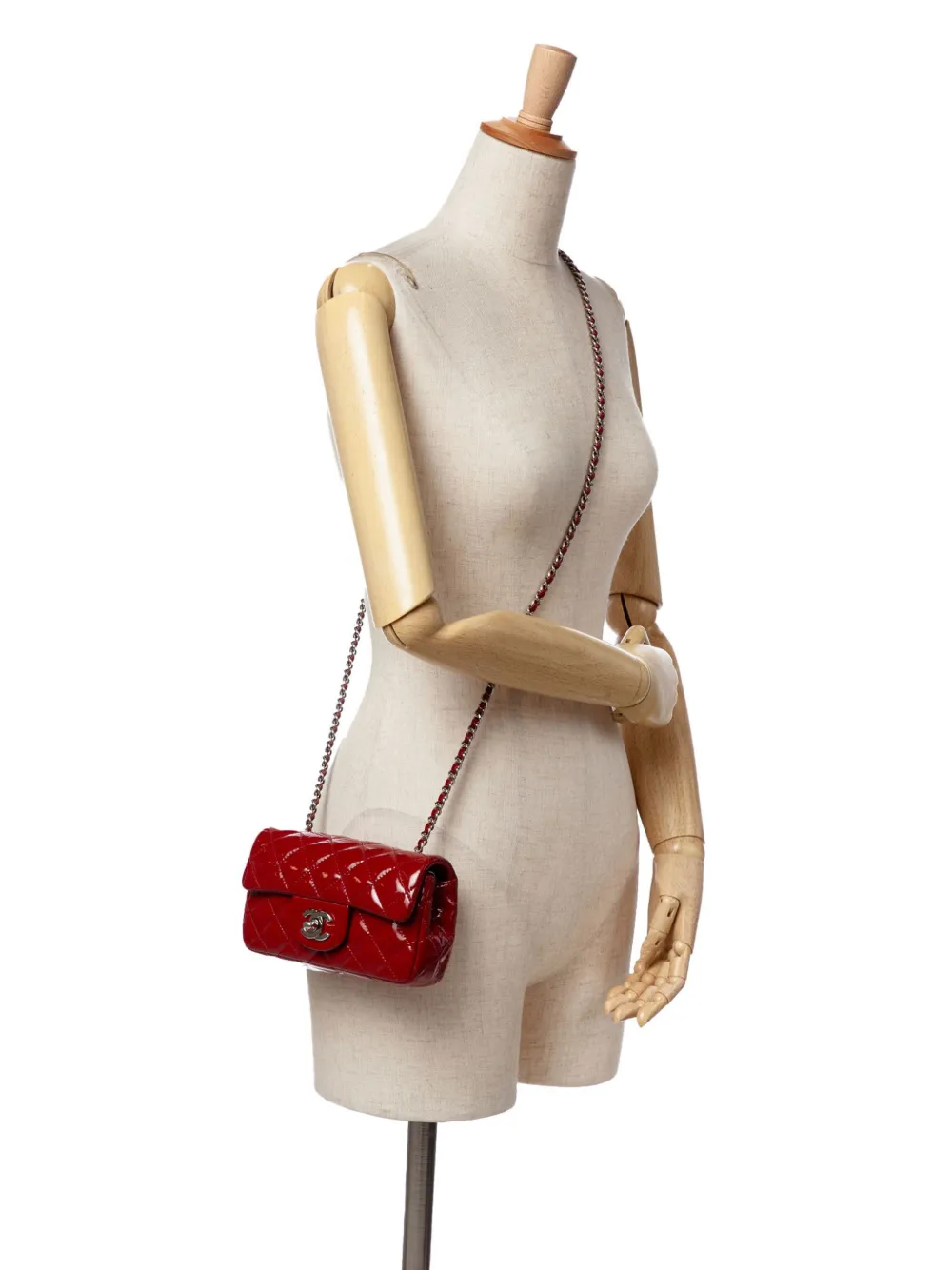 CHANEL Pre-Owned bolsa crossbody Single Flap extramini de charol rectangular 2013-2014 | Estilos de archivo | Image 2