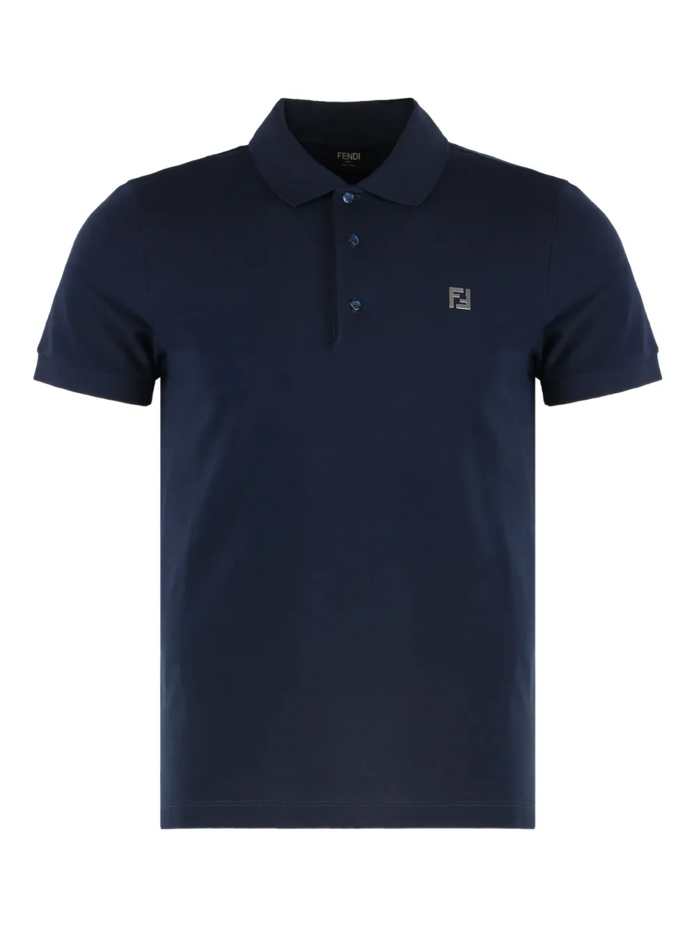 FENDI logo-plaque polo shirt Blauw