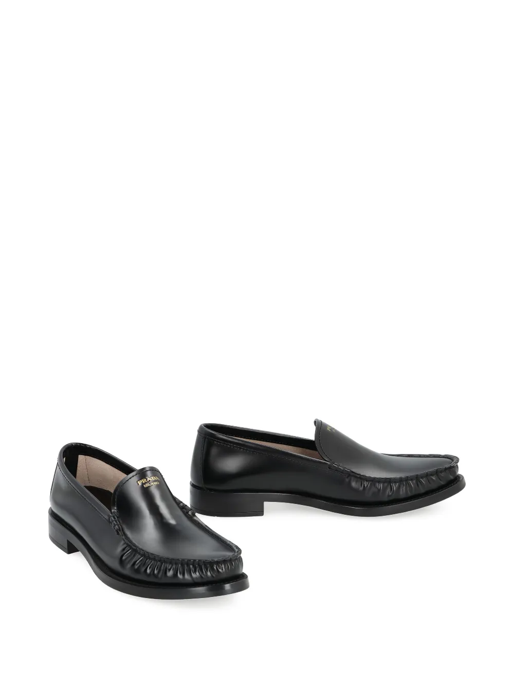 Prada leather loafers Zwart