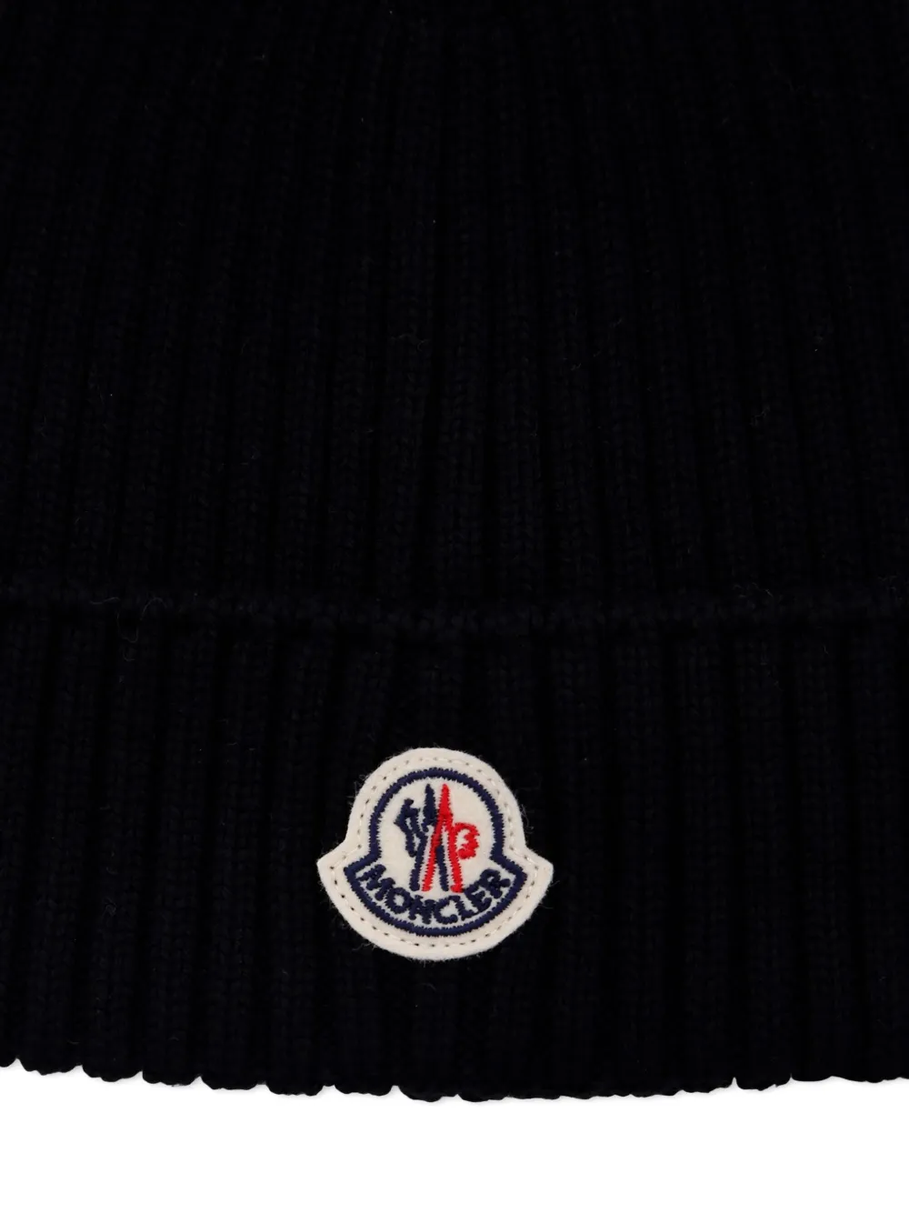 Moncler Enfant Geribbelde muts Zwart