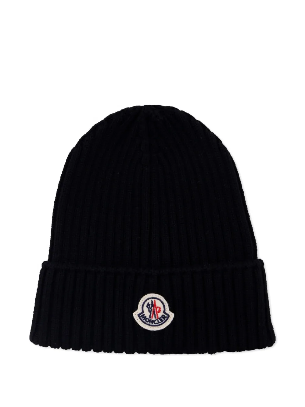 Moncler Enfant Geribbelde muts Zwart