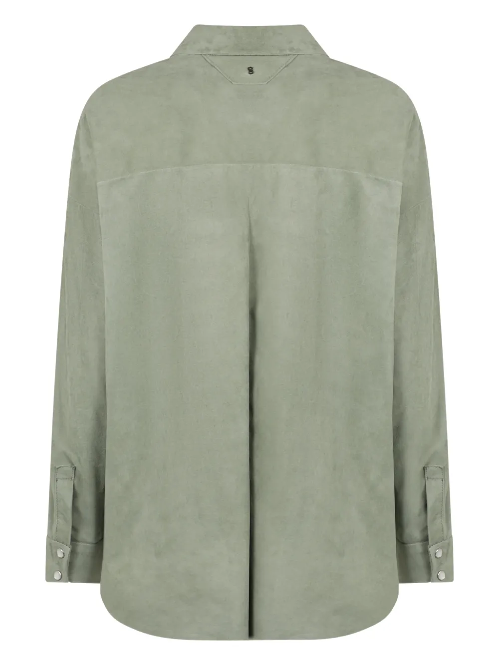 Salvatore Santoro rounded-hem suede shirt Groen