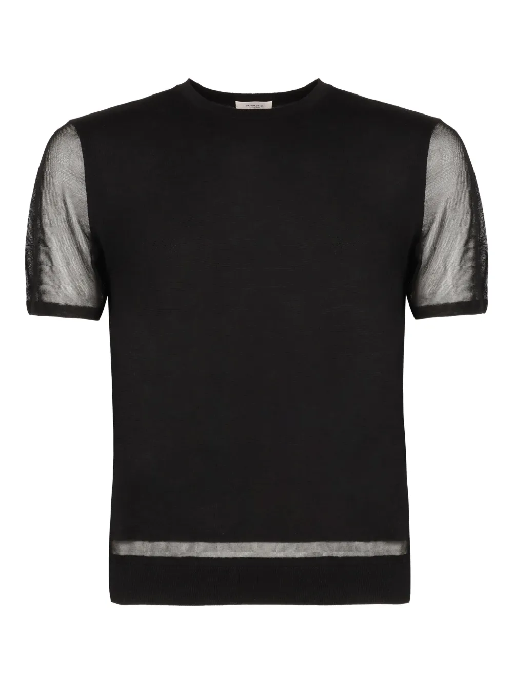 Agnona mesh-panel knitted t-shirt | Black | Image 1