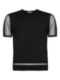 Agnona mesh-panel knitted t-shirt - Black