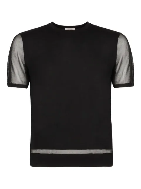 Agnona mesh-panel knitted t-shirt