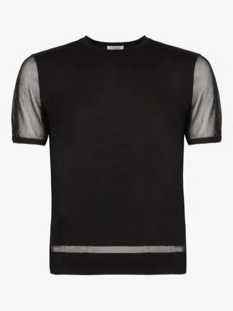 Agnona mesh-panel knitted t-shirt