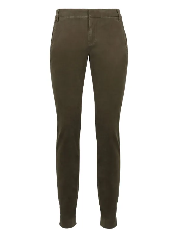 Frame Pocketed Chino Trousers in Green