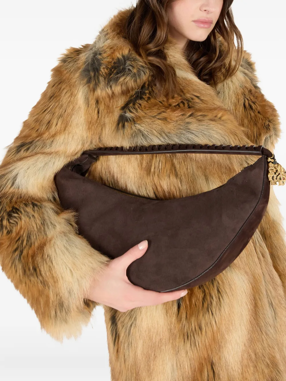 Roberto Cavalli Roar suède shopper Bruin