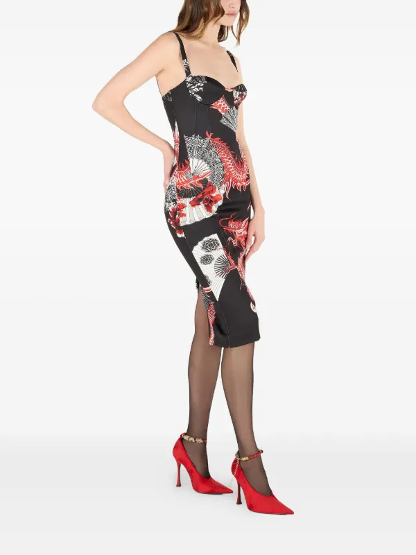 open lace back dress Red Imperial Dragon Dress Xs