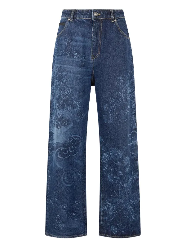 【超レア品】Roberto Cavalli ヴィンテージ　デニム Roberto Cavalli ドラゴンモチーフ ジーンズ | ブルー | FARFETCH JP