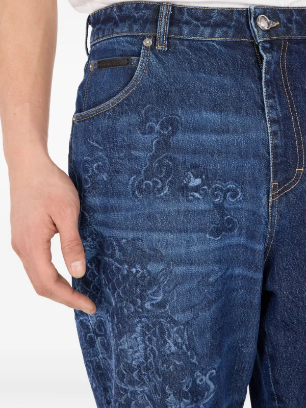 Roberto Cavalli ドラゴンモチーフ ジーンズ | ブルー | FARFETCH JP