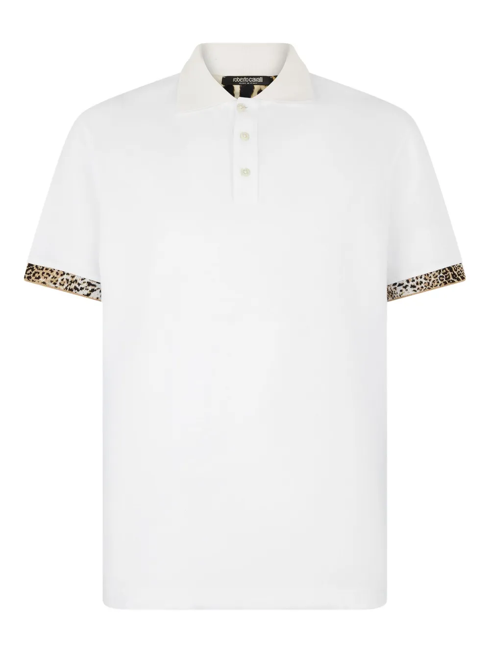 Roberto Cavalli Poloshirt met luipaardprint Wit