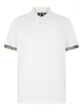 Roberto Cavalli leopard-print cuff polo shirt - White