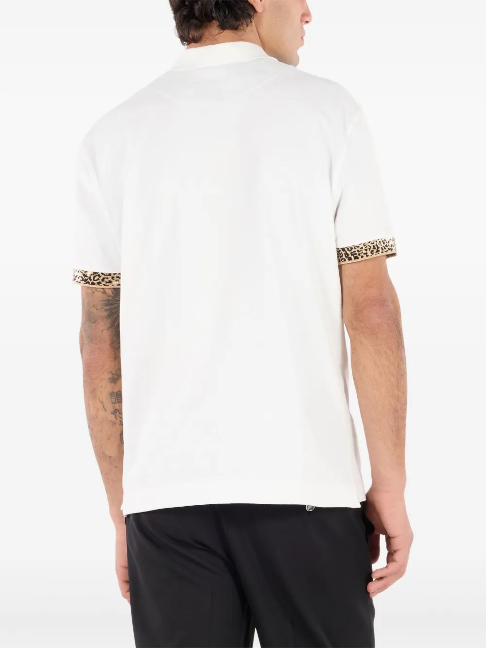 Roberto Cavalli Poloshirt met luipaardprint Wit