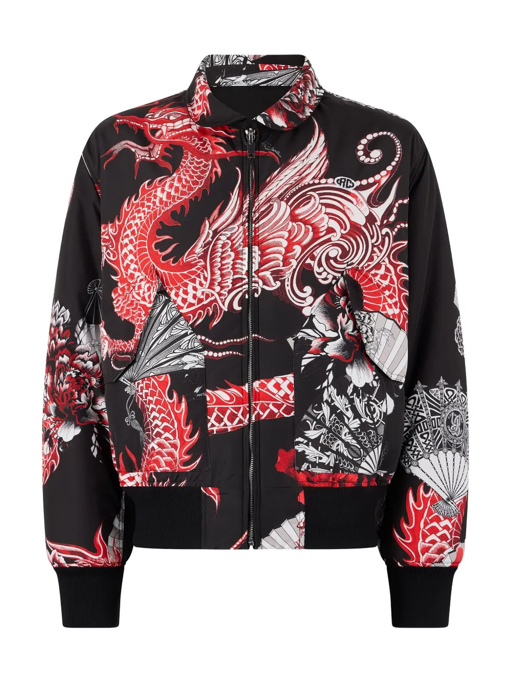 Roberto Cavalli Omkeerbaar bomberjack met print Zwart