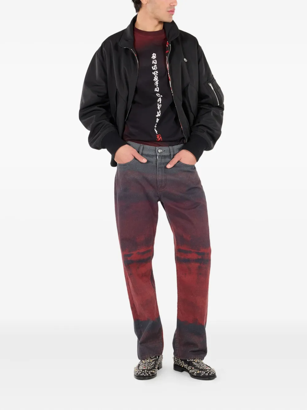 Roberto Cavalli Omkeerbaar bomberjack met print Zwart