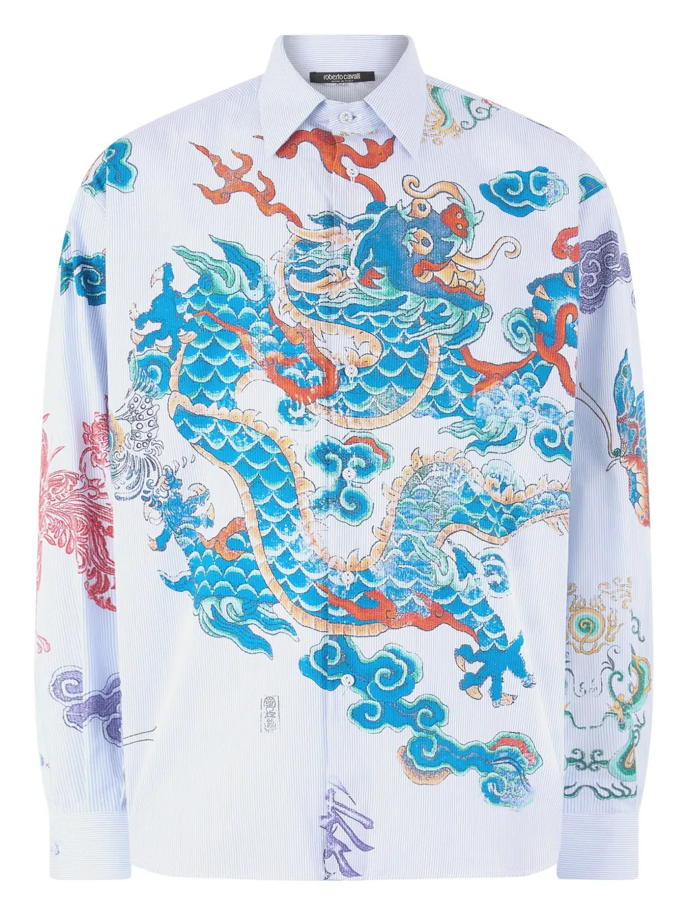 Roberto Cavalli dragon-print shirt | Blue | Image 1