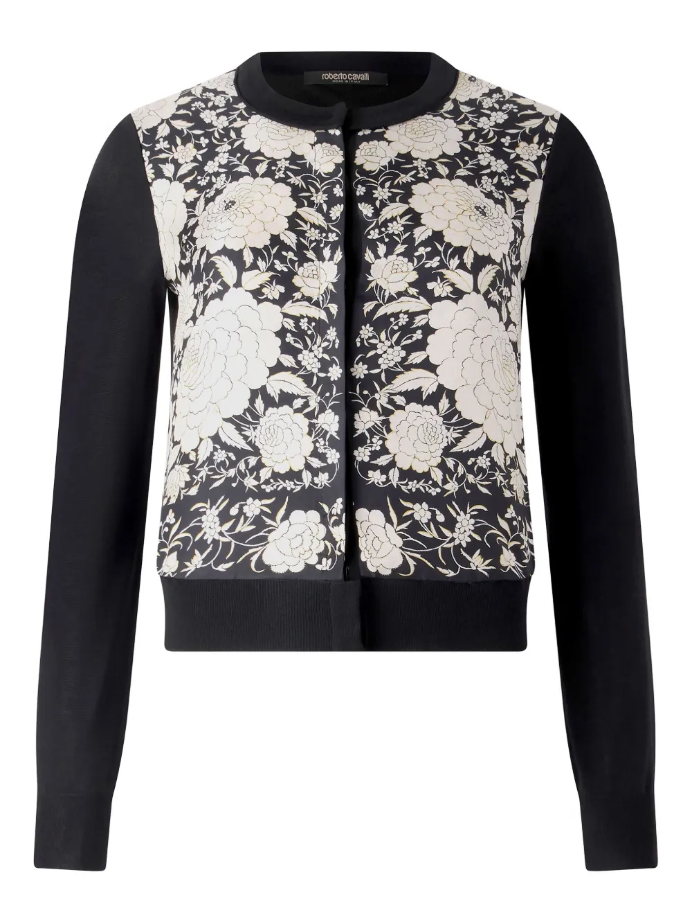 Roberto Cavalli Silk-blend Cardigan With Flowers In White