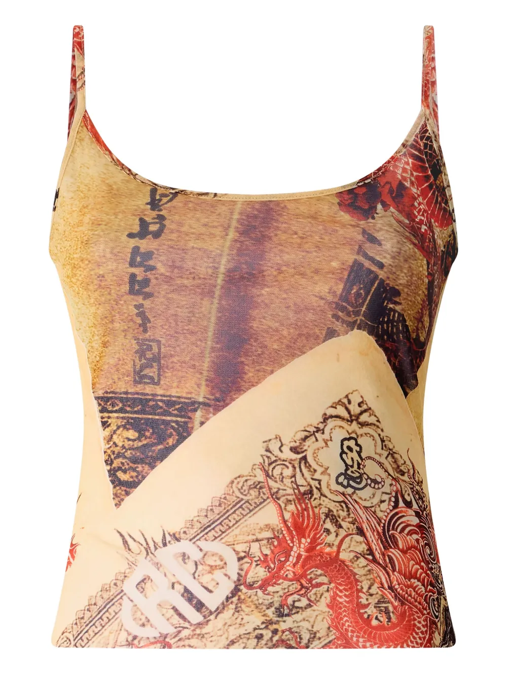 Roberto Cavalli Top met print Beige