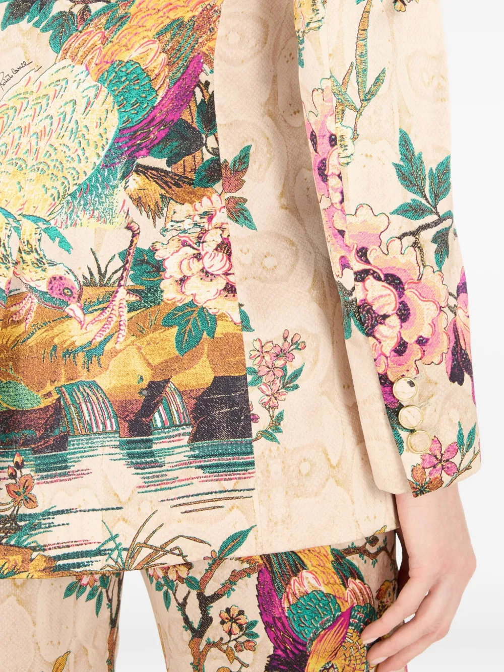 Roberto Cavalli Jack met bloemenprint Beige
