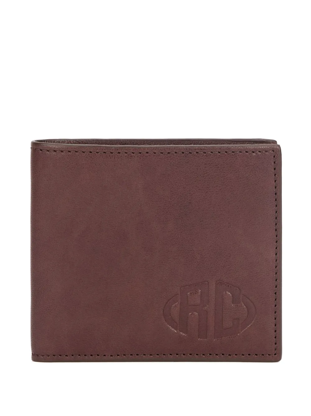Roberto Cavalli Leren portemonnee met monogram-reliëf Bruin