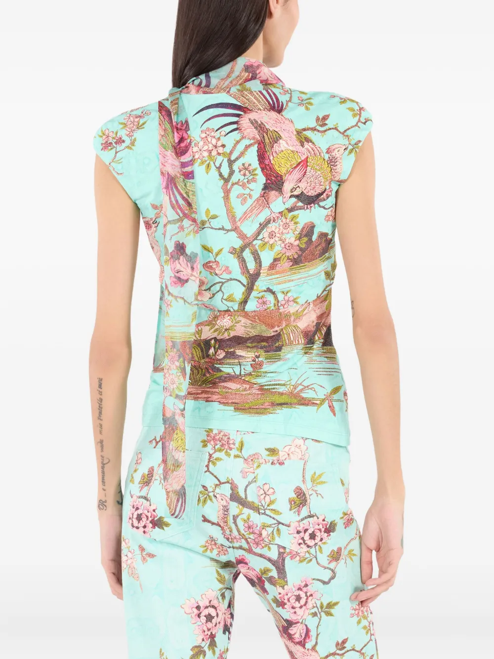 Roberto Cavalli Floral-print Top In Multi