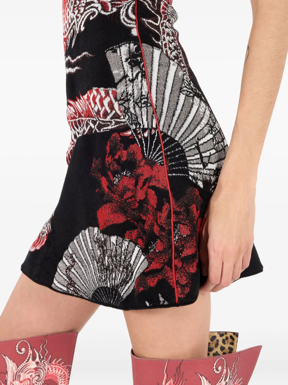 Roberto Cavalli Dragon mini-jurk met bloemenprint Zwart