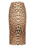 Roberto Cavalli jaguar-print pencil skirt - Brown
