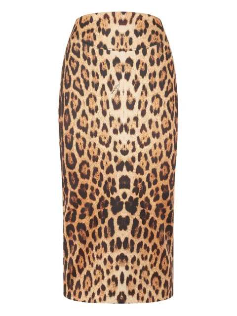 Roberto Cavalli jaguar-print pencil skirt