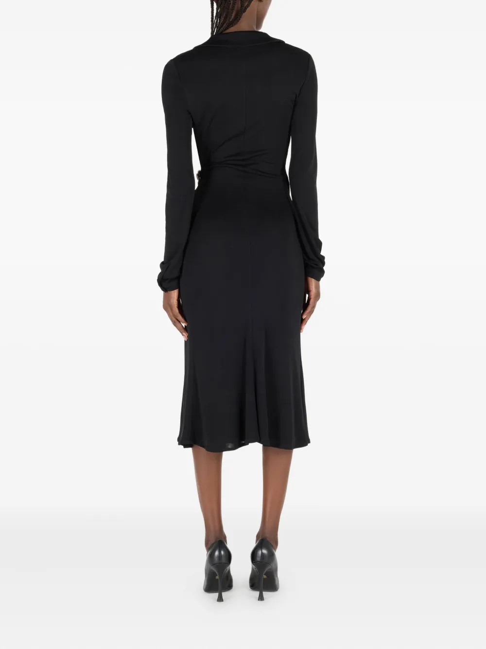Roberto Cavalli V-neck Dress In Black