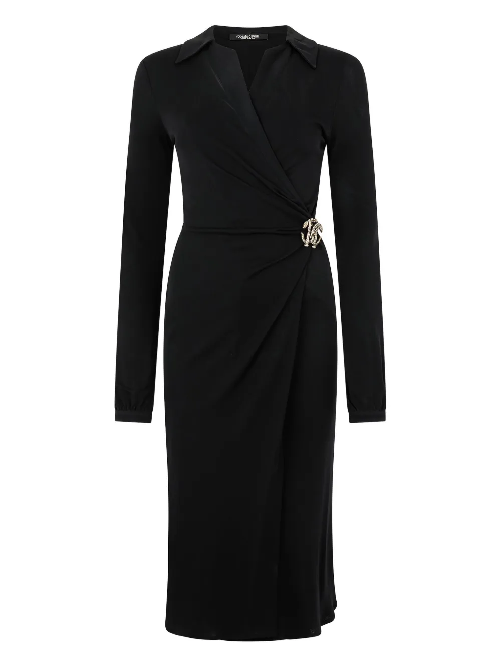 Roberto Cavalli V-neck Dress In Black