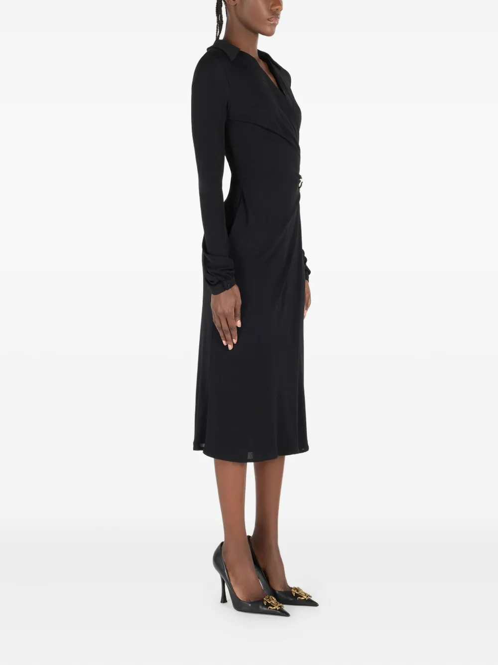 Roberto Cavalli V-neck Dress In Black