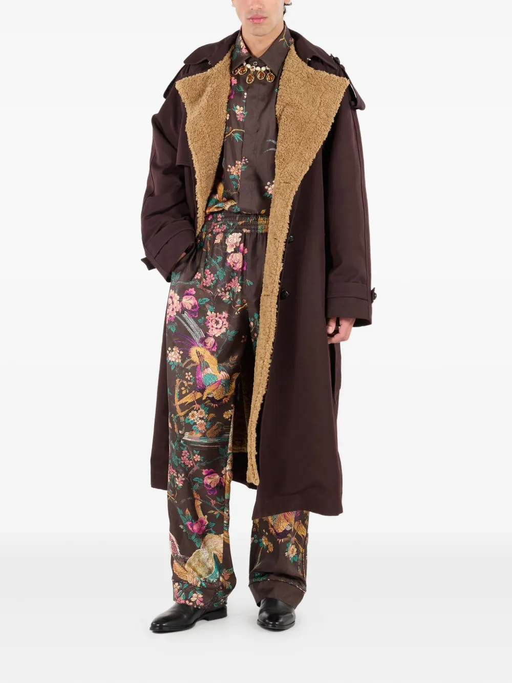 Roberto Cavalli Calça de seda com estampa | Calça loose fit | Image 2