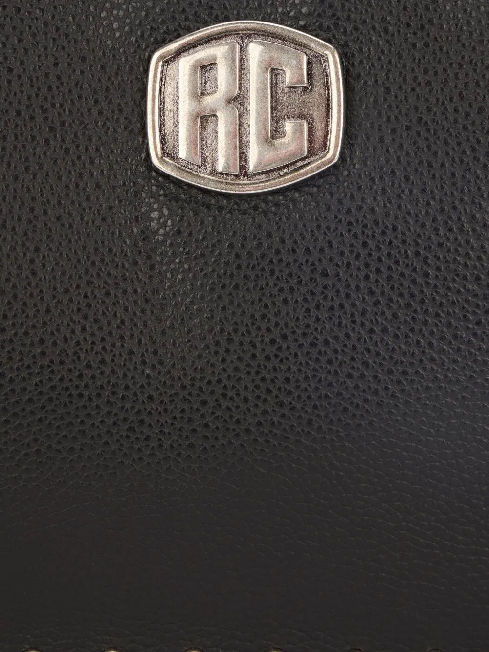 Roberto Cavalli Clutch met logoplakkaat en studs Zwart
