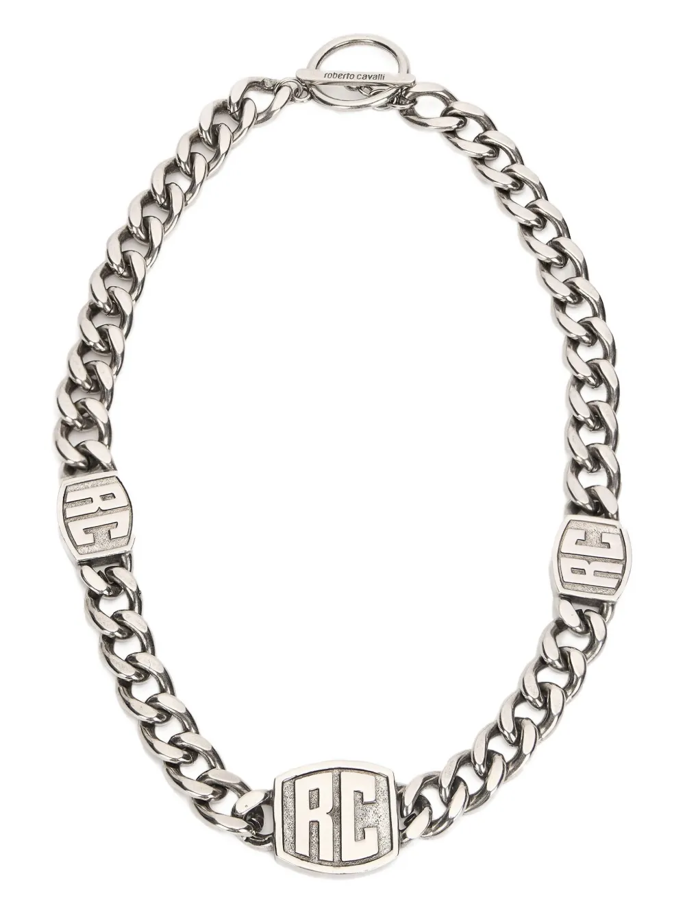 Roberto Cavalli monogram chain necklace | Silver | Image 1