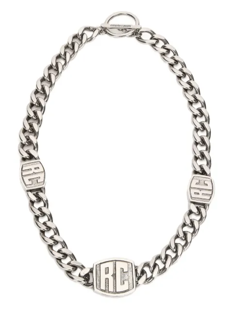 Roberto Cavalli monogram chain necklace