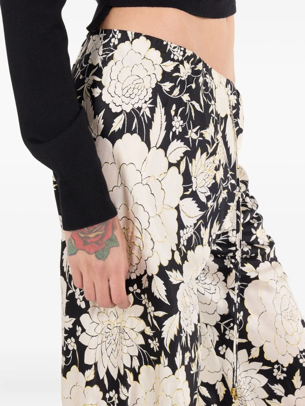 Roberto Cavalli Broek met bloemenprint Beige