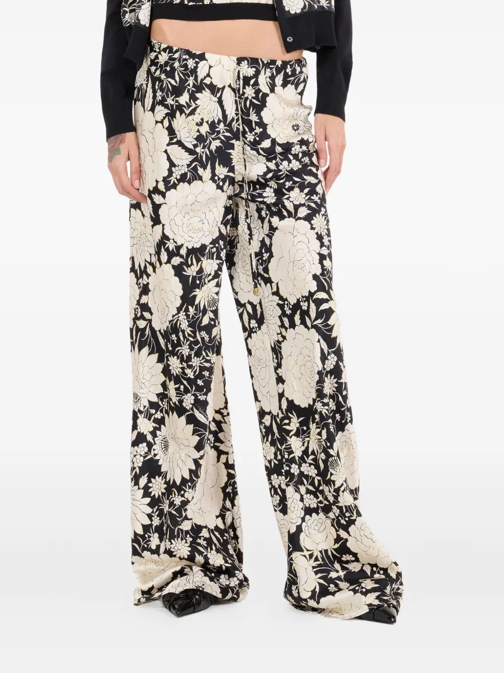 Roberto Cavalli Broek met bloemenprint Beige