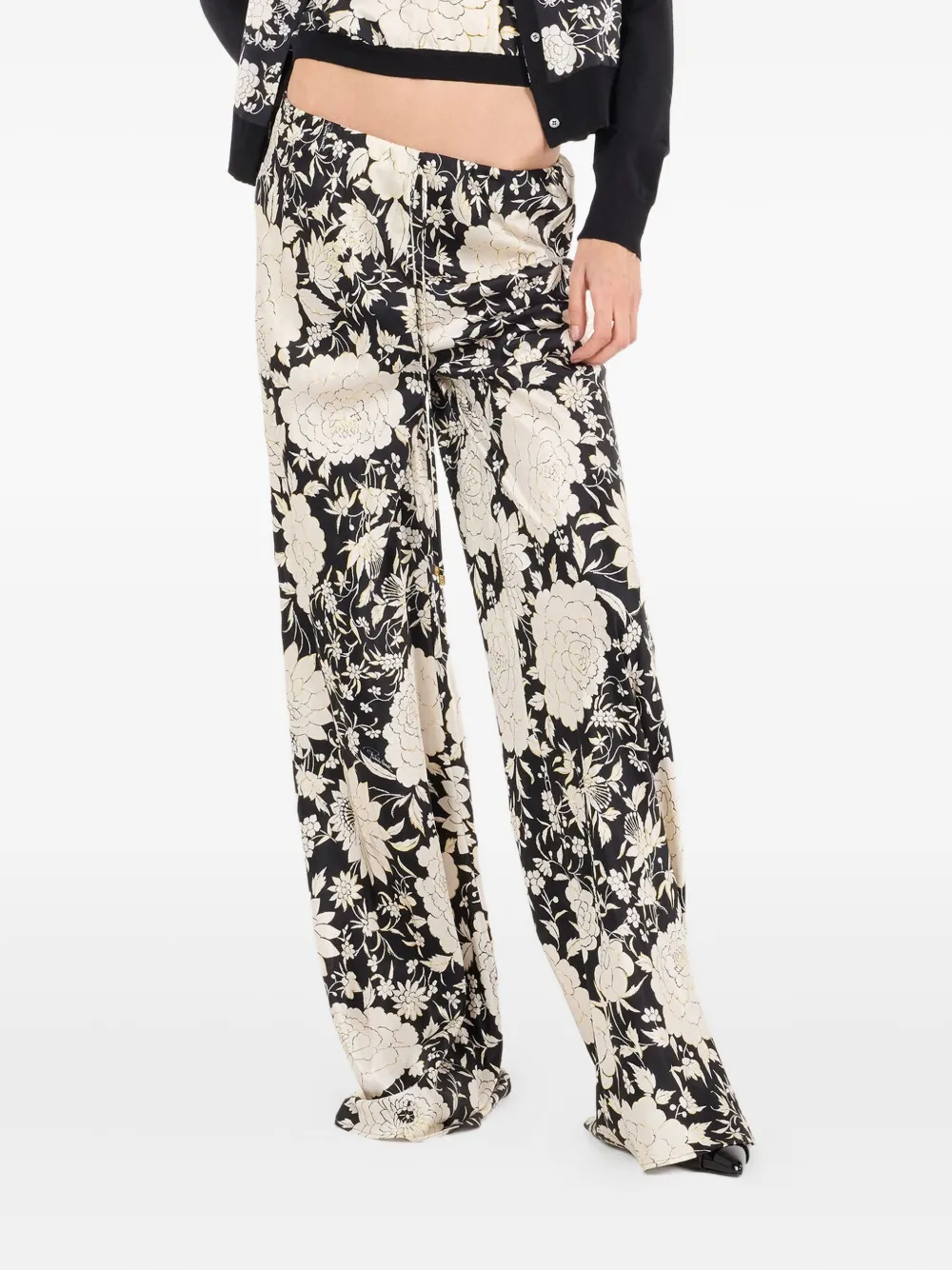 Roberto Cavalli Broek met bloemenprint Beige