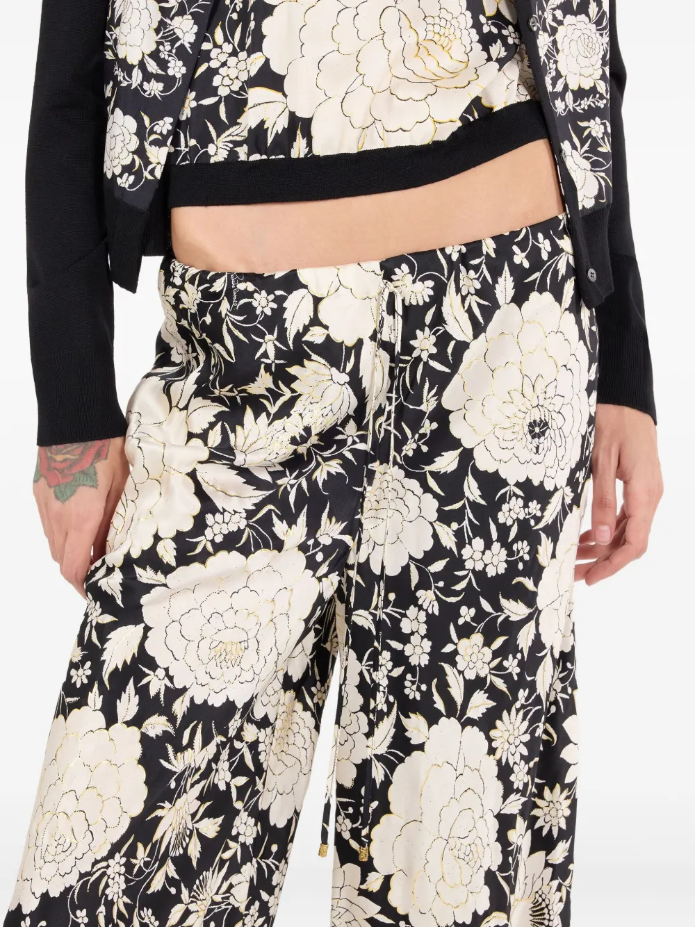 Roberto Cavalli Broek met bloemenprint Beige