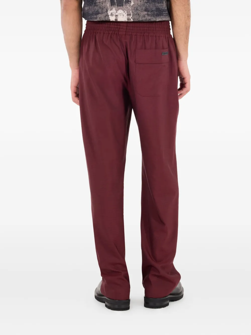 Roberto Cavalli virgin wool loose-fit trousers Paars