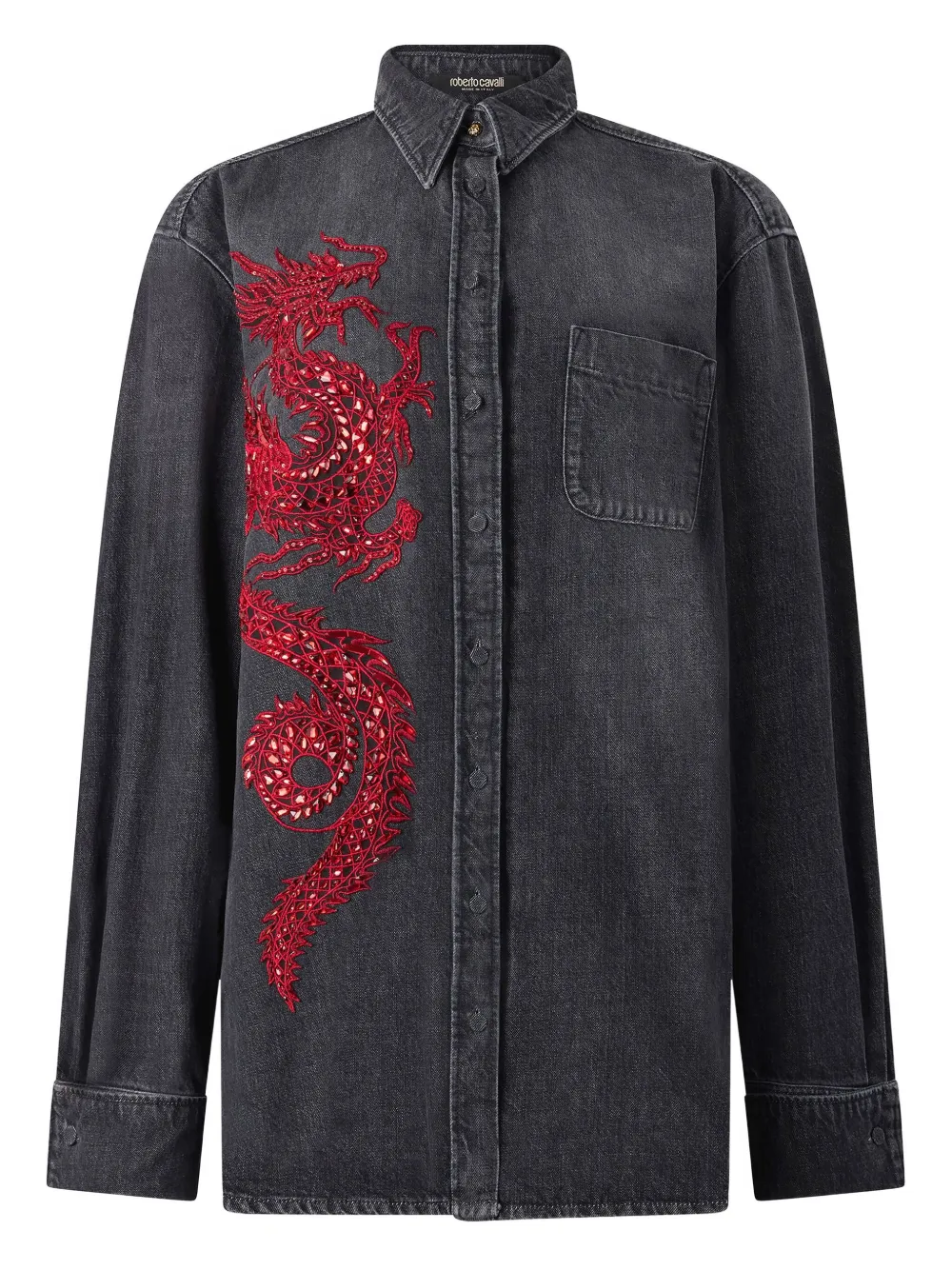 Roberto Cavalli Blouse met pailletten Zwart